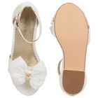 Girls Ivory Bow Sandals, 3, hi-res