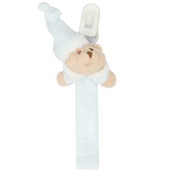 Baby Boys Blue Teddy Bear Dummy Clip