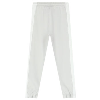 Boys White & Grey Logo Joggers