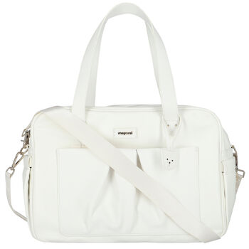 Cream Faux Leather Baby Changing Bag