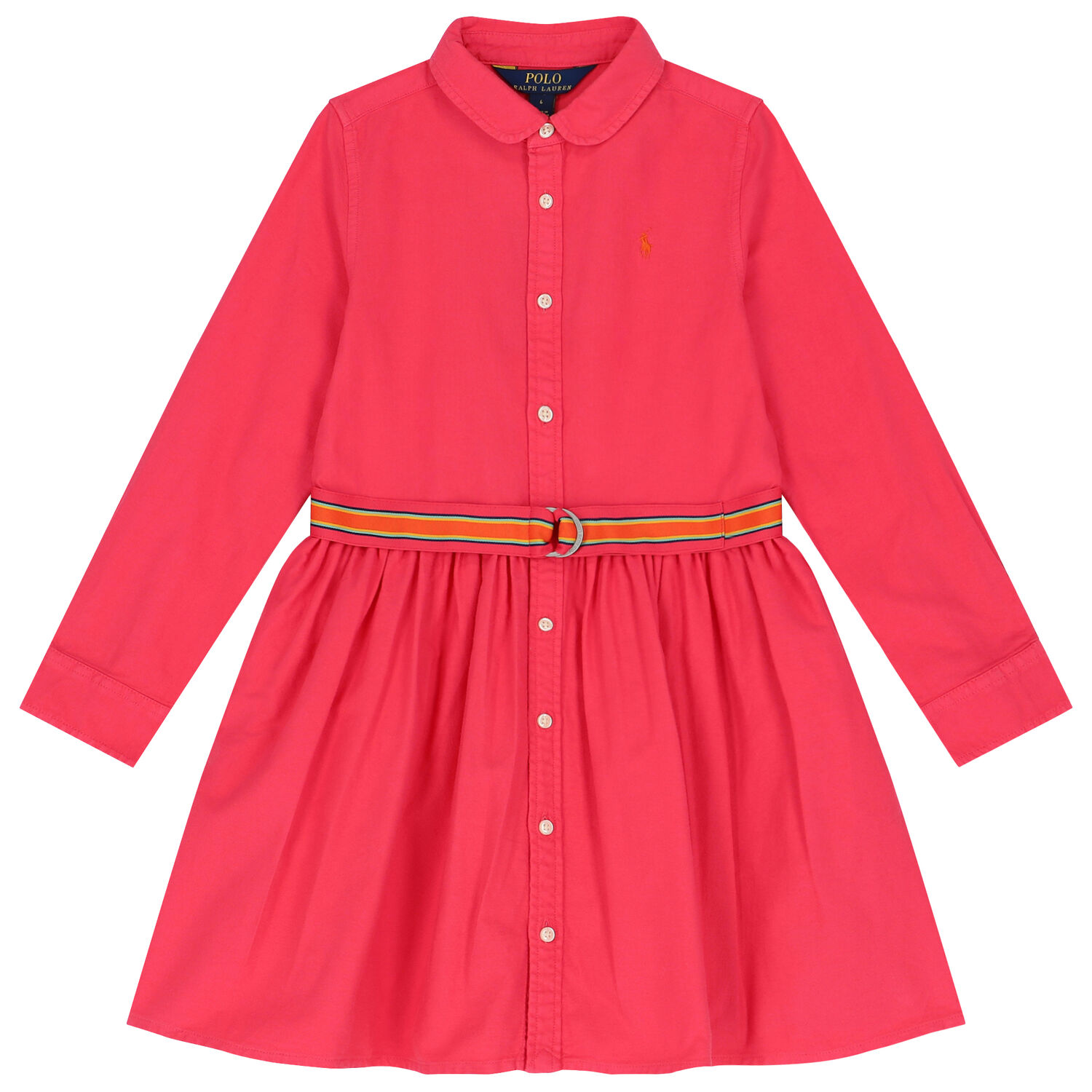 فستان بنات بالشعار باللون الوردي, 1, hi-res image number null