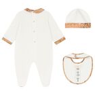 Baby Boys Navy Blue & Beige Geo Map Babygrow Gift Set, 1, hi-res