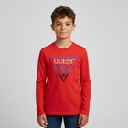 Boys Red Logo Long Sleeve Top, 1, hi-res