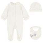 Baby Girls Ivory & Gold Butterflies Babygrow Gift Set, 1, hi-res
