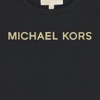 جاكيت بنات باللون الاسود بأكمام طويلة وشعار, 1, hi-res