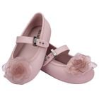 Girls Pink Flower Ballerina Shoes, 2, hi-res