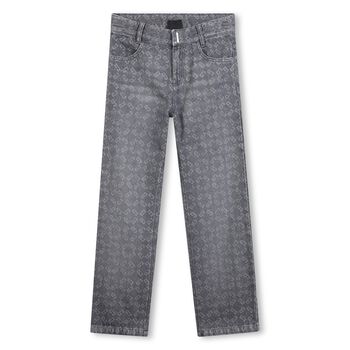 Givenchy Boys Grey Logo Denim Jeans, 1 Boys Grey Logo Denim Jeans
