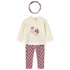 Younger Girls Ivory & Pink Floral Leggings Set, 1, hi-res
