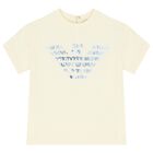 تيشيرت أولاد بالشعار باللون العاجي, 1, hi-res