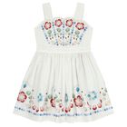 Girls White Shell Dress, 1, hi-res