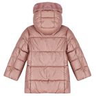 Girls Pink Puffer Coat, 1, hi-res