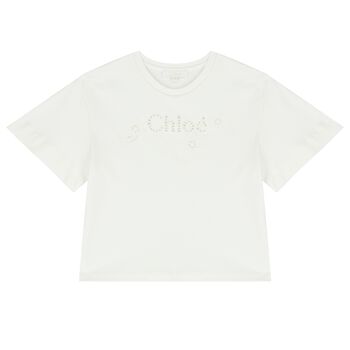 Girls White Logo T-Shirt