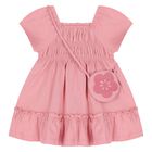 فستان  وحقيبة يد باللون الوردي للبنات  , 1, hi-res