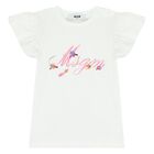 Younger Girls White & Pink Logo Shorts Set, 1, hi-res
