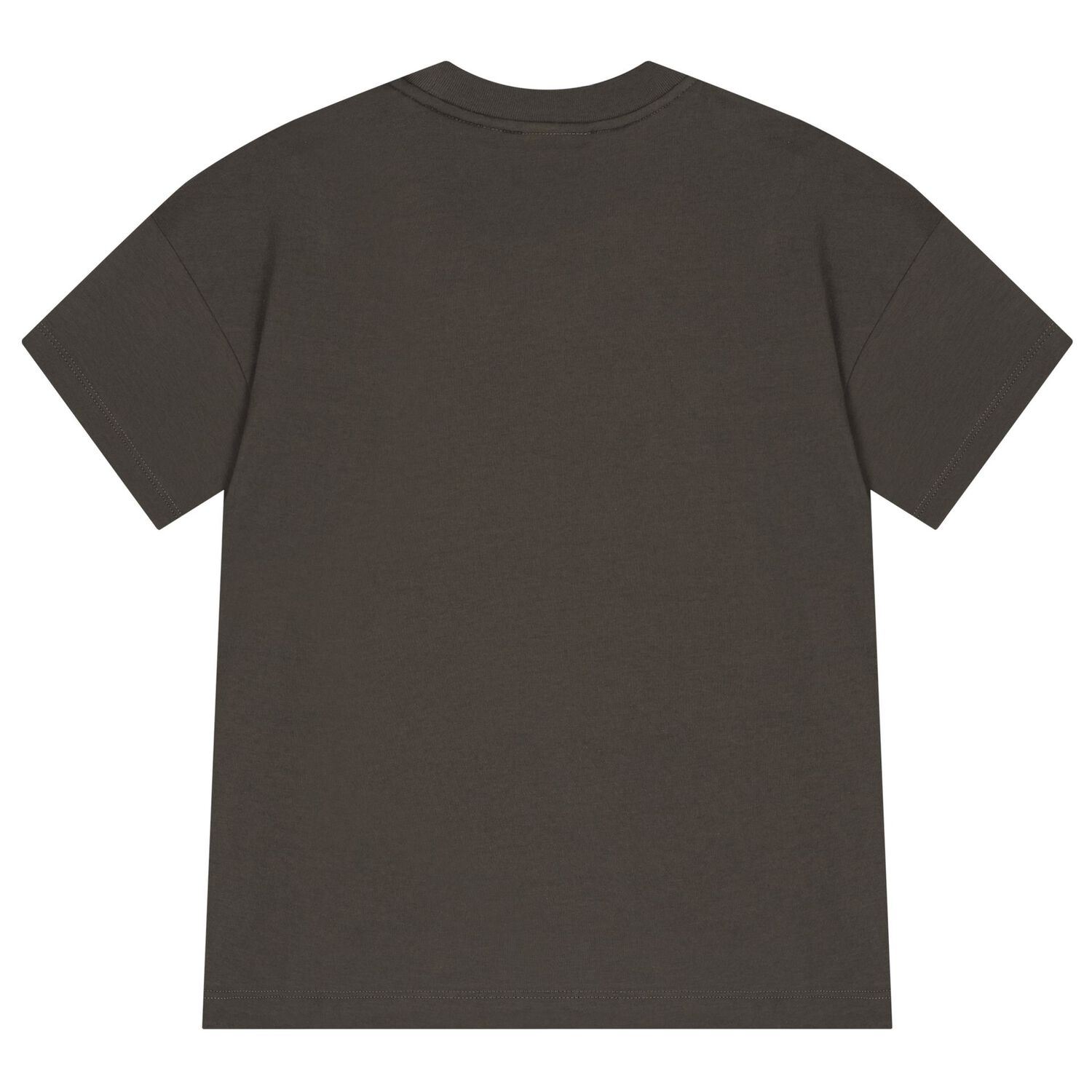 Boys Brown & Beige Cotton Logo T-Shirt, 1, hi-res