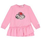Younger Girls Pink Logo Dress, 1, hi-res