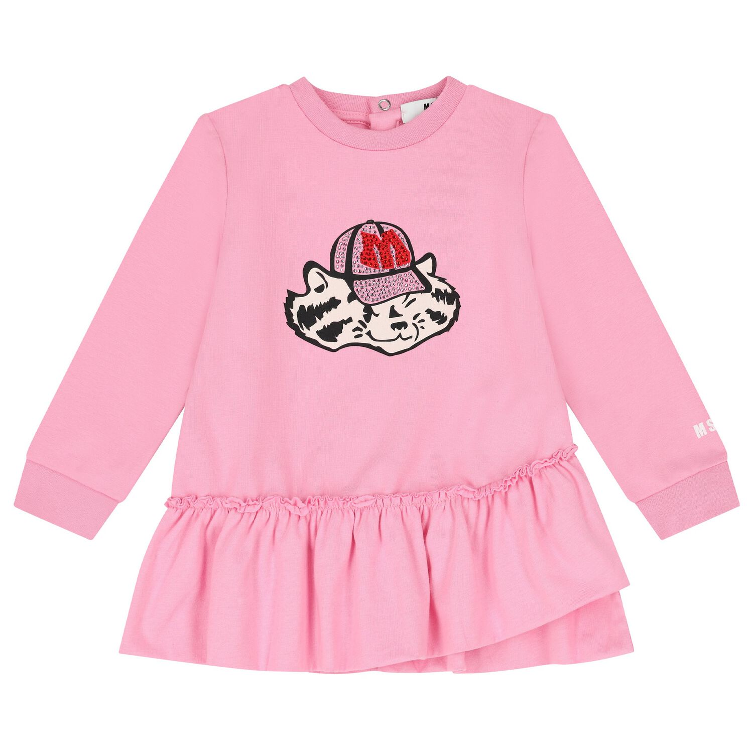 Younger Girls Pink Logo Dress, 1, hi-res