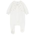 Girls Ivory Flower Babygrow, 1, hi-res