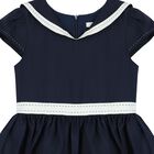 Girls Navy Blue & White Dress, 1, hi-res