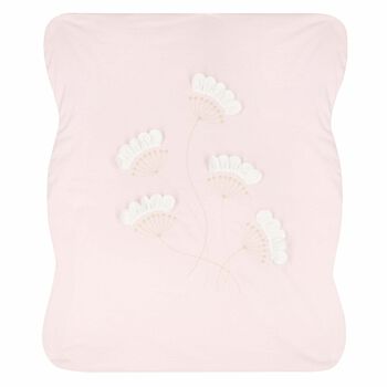 Baby Girls Pink & White Floral Blanket