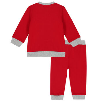 Baby Boys Red Reindeer Tracksuit