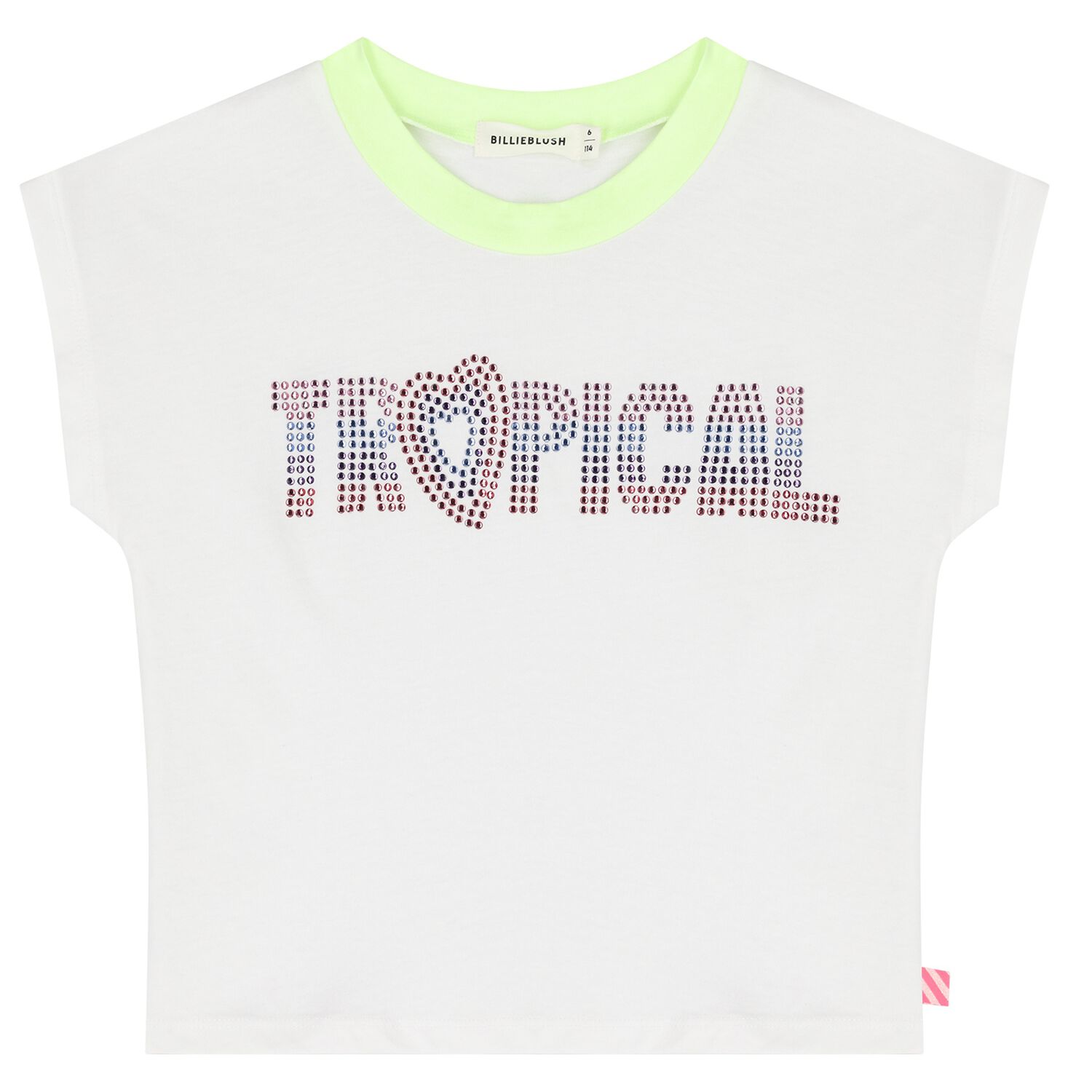Girls White Embellished T-Shirt, 1, hi-res