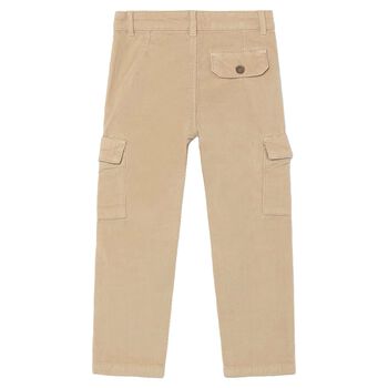 Boys Beige Cargo Trousers