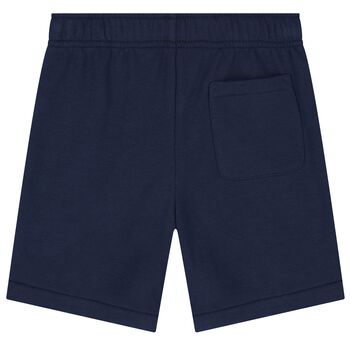 Boys Navy Blue Logo Shorts