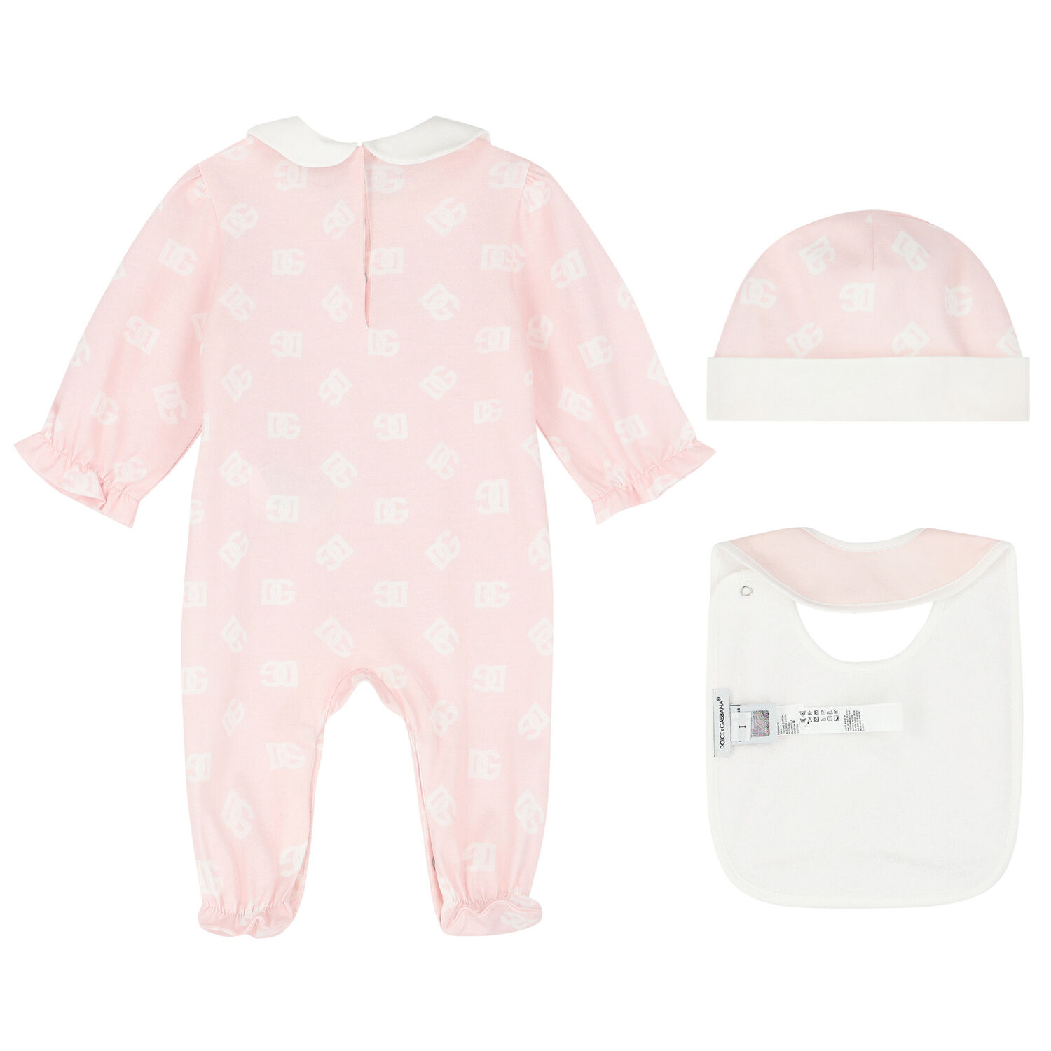 Baby Girls Pink Logo Babygrow Set, 1, hi-res image number null