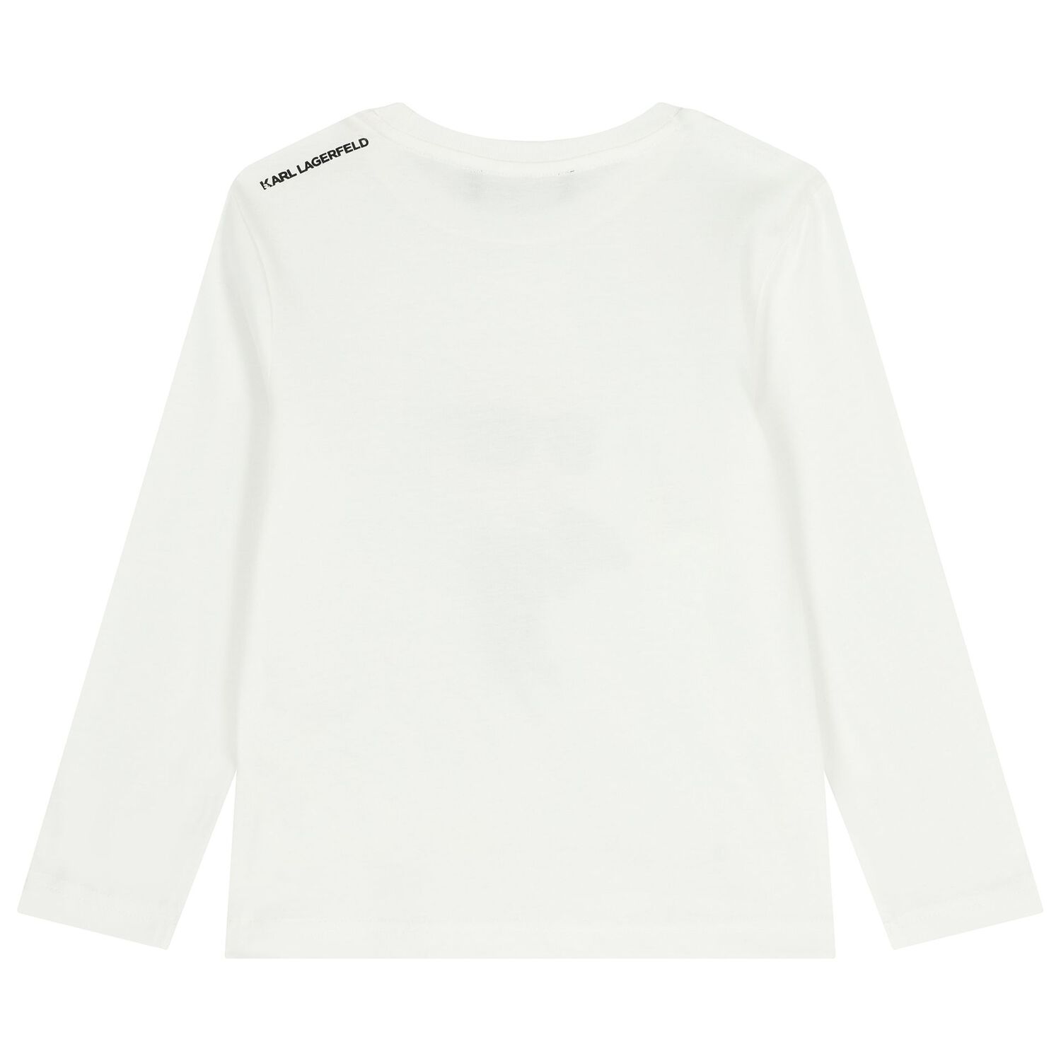 Boys White Ikonik Karl Long Sleeve Top, 2, hi-res