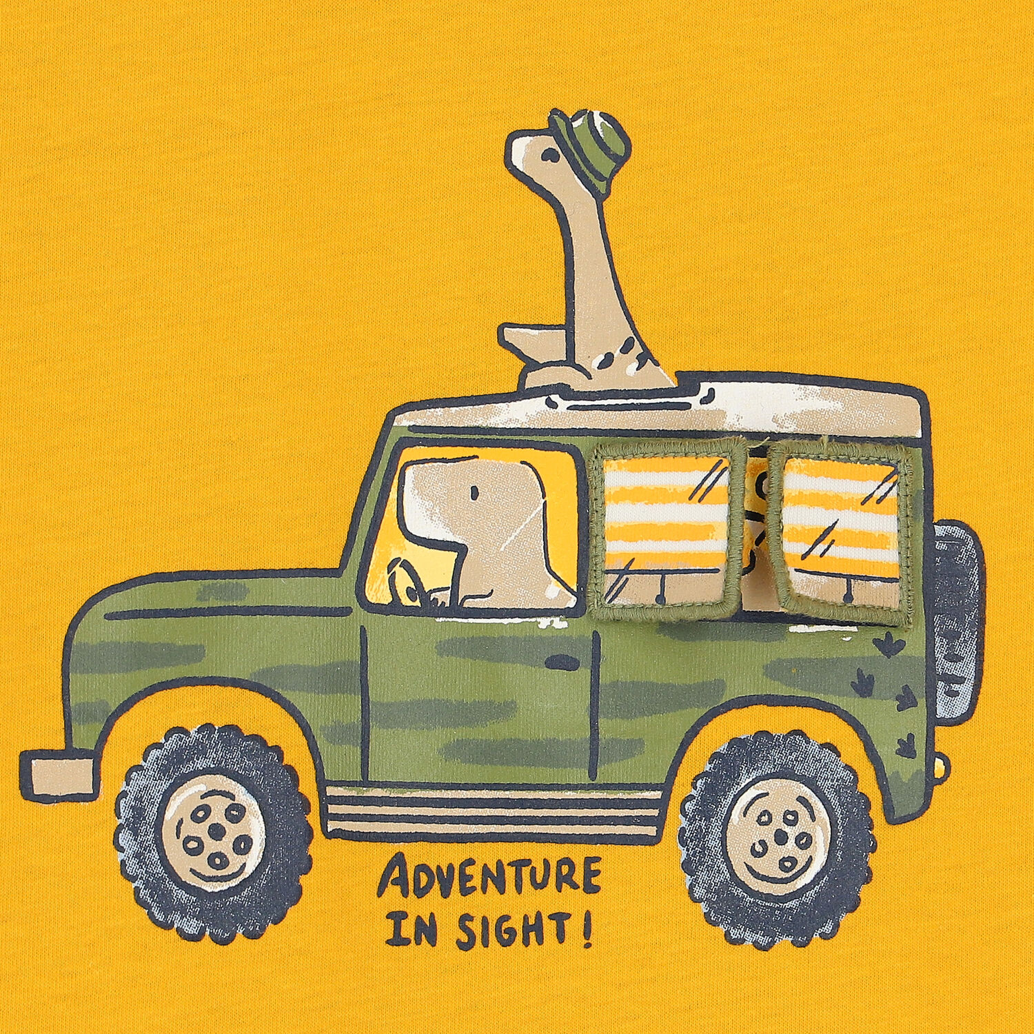 Younger Boys Yellow Dinosaurs T-Shirt, 1, hi-res