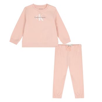 Calvin Klein Younger Girls Pink Logo Tracksuit, 8 Younger Girls Pink Logo Tracksuit
