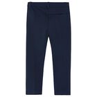 Boys Navy Blue Trousers, 1, hi-res