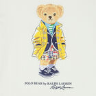 Girls White Polo Bear T-Shirt, 1, hi-res