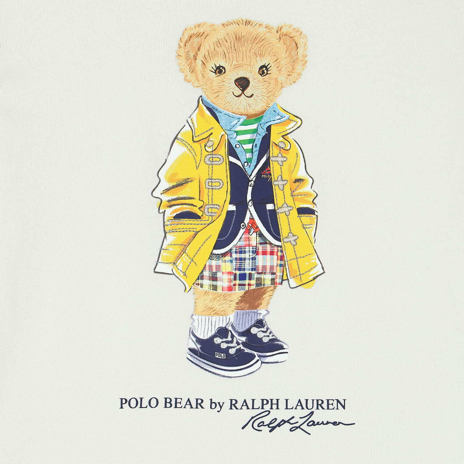 Girls White Polo Bear T-Shirt, 1, hi-res