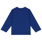 Younger Boys Blue Logo Long Sleeve Top, 3, hi-res