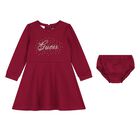 Baby Girls Burgundy Logo Dress Set, 1, hi-res