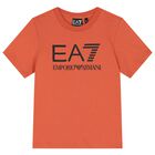  طقم شورت أولاد بالشعار باللون الأسود والبرتقالي, 4, hi-res