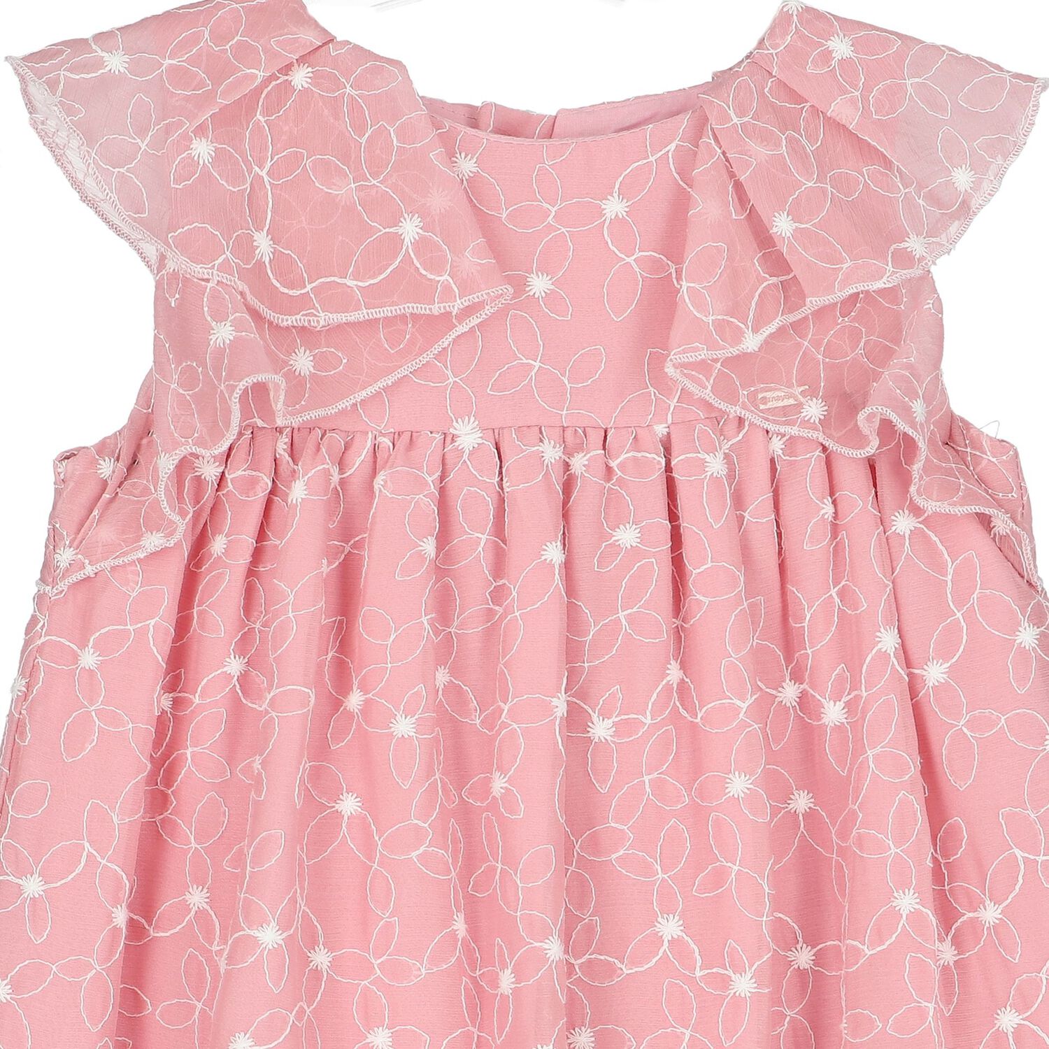 Younger Girls Pink Embroidered Dress, 1, hi-res image number null
