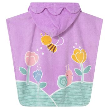 Younger Girls Lilac Striped Hooded Towel