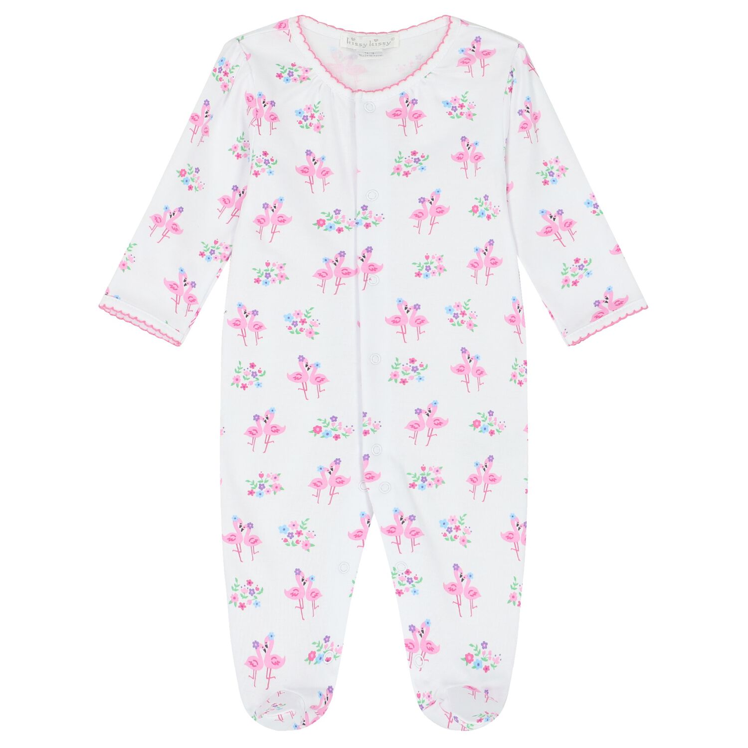 Baby Girls Flamingo Babygrow, 1, hi-res image number null