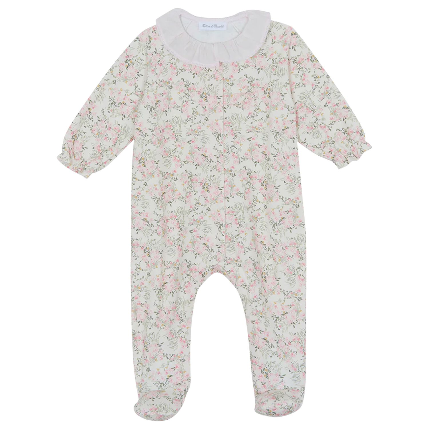 Baby Girls Pink Floral Babygrow, 1, hi-res