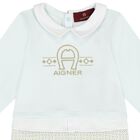 Baby Boys Blue Logo Babygrow, 2, hi-res