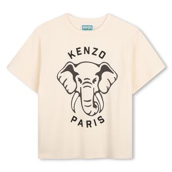 Beige Elephant Logo T-Shirt 