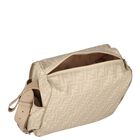 Beige Logo Leather Baby Changing Bag, 1, hi-res