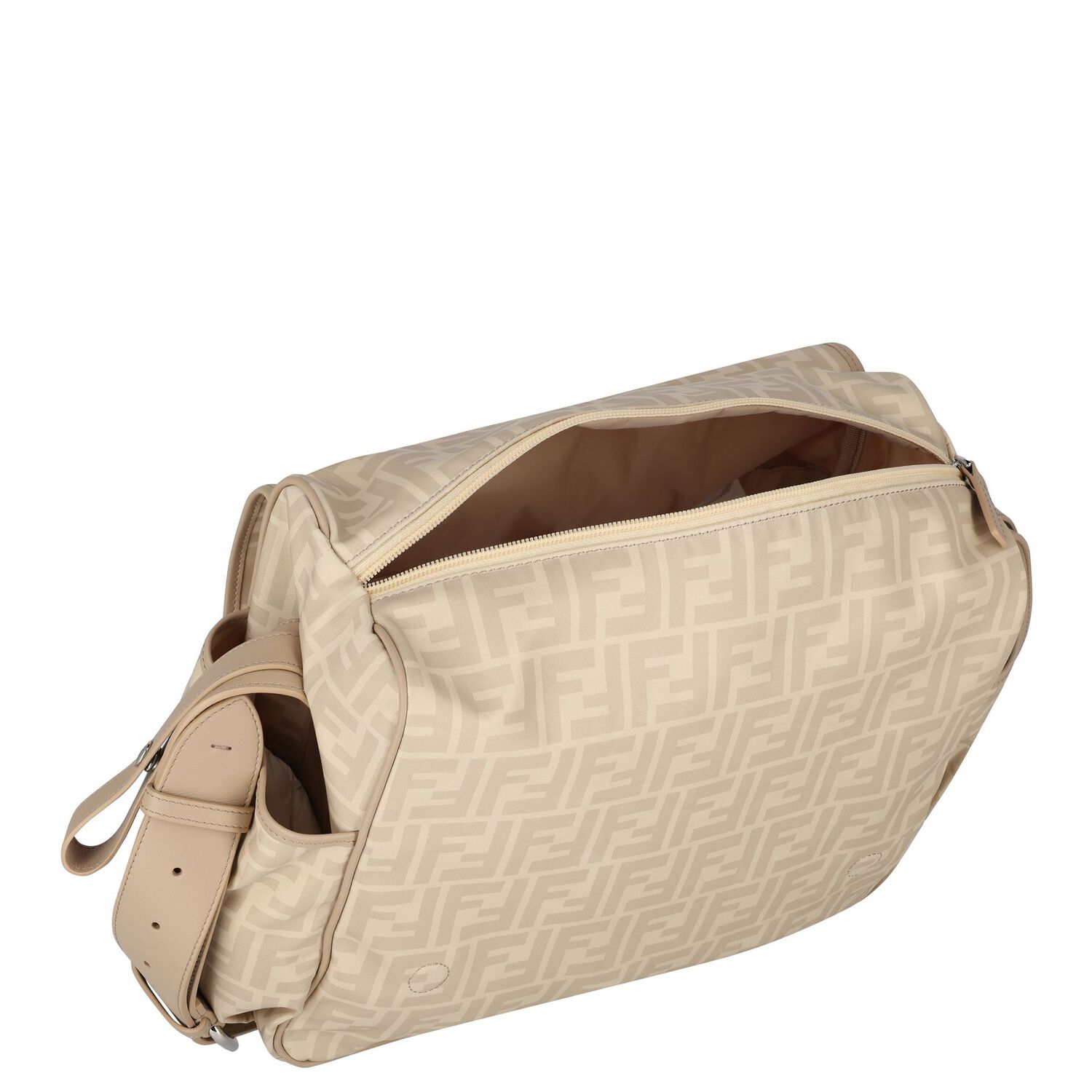 Beige Logo Leather Baby Changing Bag, 1, hi-res image number null