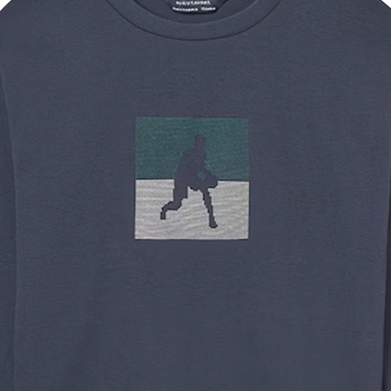 بلوزة باكمام طويلة بالشعار باللون الرمادي للأولاد, 1, hi-res