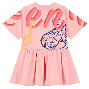 Girls Pink Logo Dress