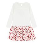 Younger Girls White & Red Embellished Bow Dress, 1, hi-res
