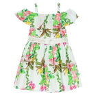 Girls White & Yellow Lemon Dress, 1, hi-res